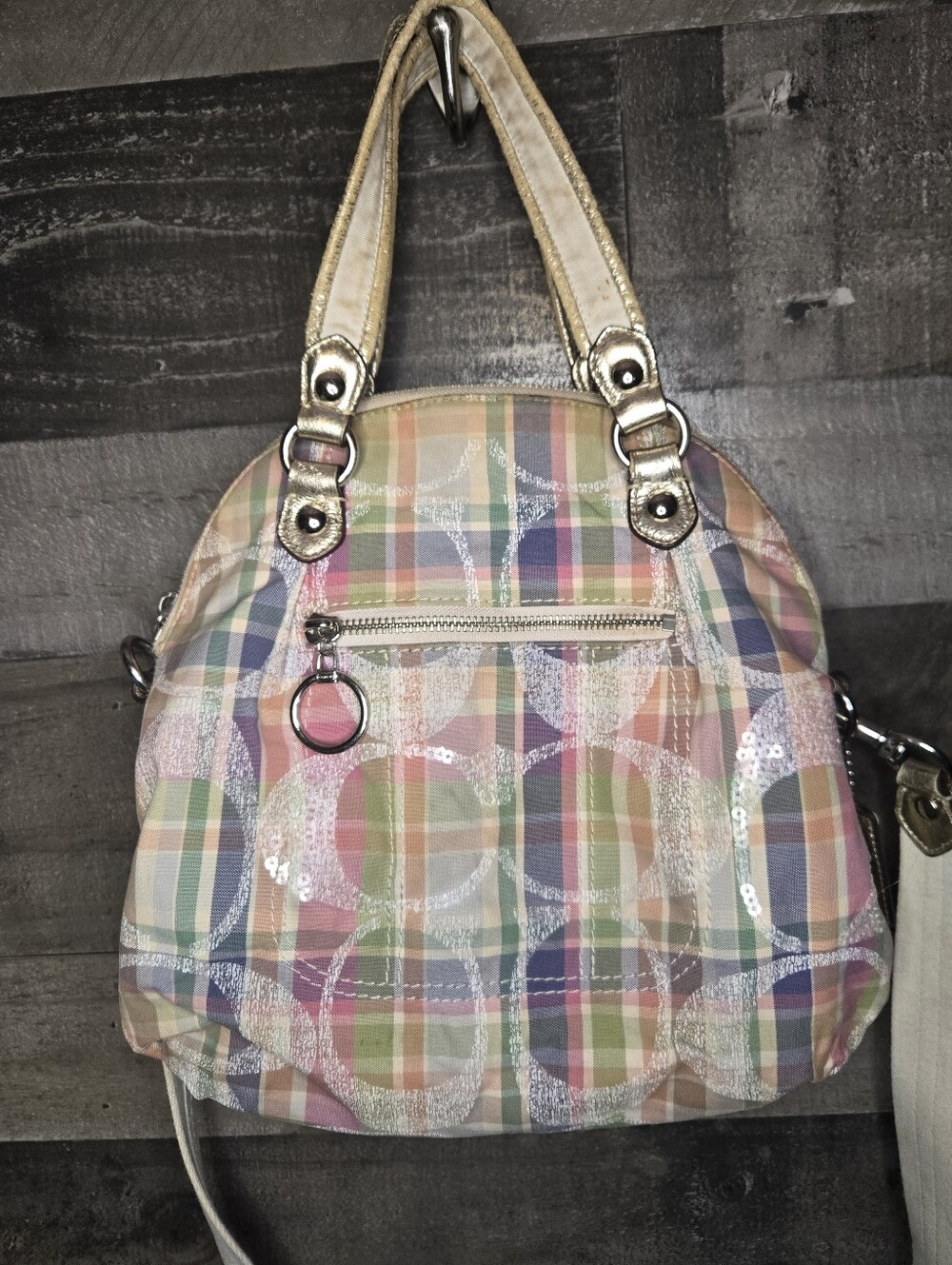 Vintage Coach Poppy Daisy Madras Dome Crossbody Bag